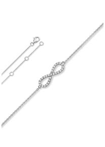 Silberarmband ONE ELEMENT "Zirkonia Infinity Armband aus 925 Silber 18 cm" Gr. 18, silber, Armb&auml;nder, Damen, mit Zirkonia, Silber 925 (Sterlingsilber), Silberarmband