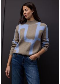 Strickpullover Street One, Damen, Gr. 34, light terra mocha meliert, Strick, Obermaterial: 37% Polyacryl, 29% Baumwolle, 29% Polyester, 5% Nylon, gemustert, normal h&uuml;ftbedeckend, Rundhals, B&uuml;ndchen, Pullover Strickpullover, mit grafischem Muster