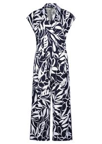 Jumpsuit Betty Barclay "Jumpsuit mit Eingrifftaschen", Damen, Gr. 42, EURO, blau (dunkelblau, wei&szlig;), Obermaterial: 95% Polyester PES. 5% Elasthan EL., Overalls Jumpsuit