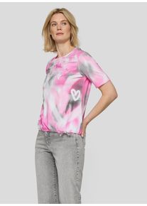 T-Shirt Rabe, Damen, Gr. 38, krokus, Jersey, Obermaterial: 48% Baumwolle, 48% Modal, 4% Elasthan, bedruckt, normal h&uuml;ftbedeckend, Rundhals, Shirts T-Shirt, mit grafischem Muster und Glitzersteinen
