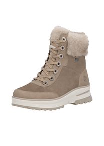 Winterstiefelette Remonte "FIBER GRIP", Damen, Gr. 39, camelfarben, beige, Leder, Textil, Veloursleder, Schuhe Winterstiefelette, Winterboots, Outdoorboots mit wasserabweisender TEX-Membran