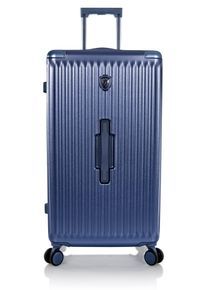 Hartschalen-Trolley Heys "Luxe, in verschiedenen Farben und Gr&ouml;&szlig;en", Damen, Gr. B/H/T: 42cm x 76cm x 34cm 92 l, blau (navy blau), Polycarbonat, unifarben, Koffer Hartschalen-Trolley, Heys Hartschalen-Koffer Volumenerweiterung