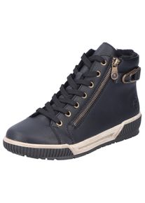 Winterboots Rieker, Damen, Gr. 36, schwarz, Lederimitat, unifarben, Schuhe Winterboots, Schn&uuml;rboots, High Top Sneaker mit praktischem Rei&szlig;verschluss