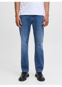 Jack & Jones Straight-Jeans JACK & JONES "JJICLARK JJORIGINAL SQ 2", Damen, Gr. 33, L&auml;nge 30, blau (blau, denim), Denim/Jeans, Obermaterial: 76% Baumwolle, 22% Polyester, 2% Elasthan, Abriebeffekte, straight fit lang, Jeans Straight-Jeans, Baumwollmischung, straight fit