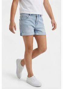 Jeansshorts LEVI'S KIDS "LVG GIRLFRIEND SHORTS", Jungen, Gr. 14 (158), N-Gr, heat wave, Denim/Jeans, Obermaterial: 69% Baumwolle, 30% Polyester, 1% Elasthan, Jeans Jeansshorts, for GIRLS