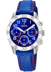 Chronograph Festina "Junior Collection", blau, Armbanduhren, Jungen, Chronograph, Armbanduhr, Quarzuhr, Kinderuhr, Stoppfunktion, ideal als Geschenk