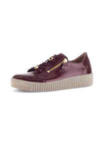 Plateausneaker Gabor, Damen, Gr. 36, rot (bordeaux), Lackleder, gl&auml;nzend, Schuhe Plateausneaker, Freizeitschuh, Halbschuh, Schn&uuml;rer mit edlen Schmuck-Motiven