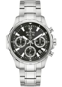 Chronograph Bulova "Marine Star Series B", silber (silberfarben, schwarz), Armbanduhren, Herren, Chronograph, Quarzuhr, Armbanduhr, Herrenuhr, Edelstahlarmband, analog
