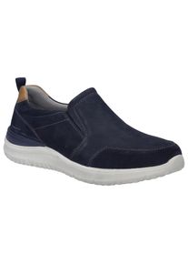 Slip-On Sneaker Josef Seibel "Wales 04", Herren, Gr. 40, blau (dunkelblau, kombi), Leder, Schuhe Slip-On Sneaker, Slipper, Komfortschuh, Schlupfschuh mit elastischem Gummizug-Einsatz