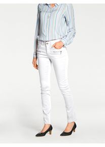 7/8-Jeans Heine, Damen, Gr. 46, Normalgr&ouml;&szlig;en, wei&szlig;, 65% Baumwolle, 33% Polyester, 2% Elasthan, unifarben, lang, Jeans 7/8-Jeans