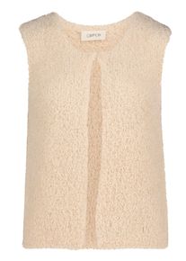 Strickjacke Cartoon "Strickweste mit Rundhalsausschnitt", Damen, Gr. 40, beige (cream), Obermaterial: 100% Polyester PES., Strickjacken Strickjacke