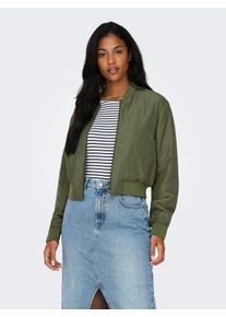 Bomberjacke Only "ONLALMA BOMBER OTW NOOS", Damen, Gr. XS, kalamata, Web, Obermaterial: 100% Polyester, unifarben, regular fit taillenbedeckt, Rundhals, Rippb&uuml;ndchen, Jacken Bomberjacke, mit Seitentaschen
