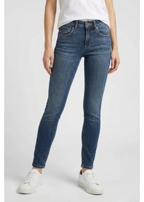 Skinny-fit-Jeans Pepe Jeans "SKINNY JEANS LW", Damen, Gr. 32, L&auml;nge 32, mid blau, Denim/Jeans, Obermaterial: 99% Baumwolle, 1% Elasthan, skinny fit lang, Jeans Skinny-fit-Jeans, Low Waist