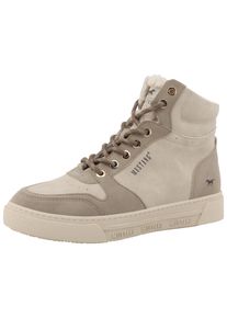 Winterboots Mustang Shoes "Rhonda", Damen, Gr. 39, beige (beige, taupe), Lederimitat, Schuhe Winterboots, High Top Sneaker, Winterboots mit Warmfutter