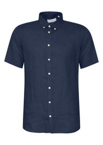 Kurzarmhemd Casual Friday "Kurzarmhemd CFAton", Damen, Gr. XXL, N-Gr, blau (navy blazer), Obermaterial: 100% Leinen LI., Hemden Kurzarmhemd