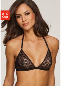 Bralette-BH Vivance "Julia", Damen, Gr. 70, Cup A, schwarz, Obermaterial: 85% Polyamid, 15% Elasthan, BHs Bralette-BH, in zierlicher Triangel-Schnittform mit Neckholder-Tr&auml;gern, Dessous