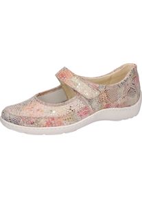 Waldl&auml;ufer Riemchenballerina WALDL&Auml;UFER "HENNI Soft", Herren, Gr. 5,5 (38,5), ros&eacute; multicolor, Textil, Veloursleder, mehrfarbig, metallic, Basic, Schuhe Riemchenballerina, Schlupfschuh, Klettschuh, Komfortschuh mit Klettriegel, H-Weite