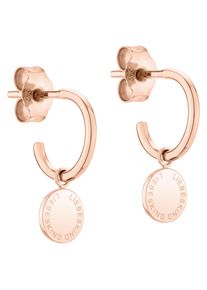 Paar Creolen Liebeskind Berlin "Schmuck Geschenk Gold 375 Ohrringe Gold Collection", rosa (ros&eacute;goldfarben), Ohrringe, Damen, Gelbgold 375, Paar Creolen, Einh&auml;nger abnehmbar