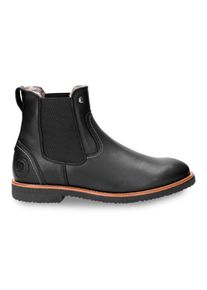 Chelseaboots Panama Jack "Garnock Igloo", Herren, Gr. 45, schwarz, Nappaleder, Schuhe Chelseaboots, mit brauner Sohlenrahmung