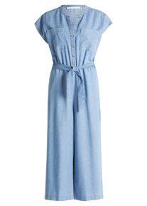 BETTY & CO Jumpsuit BETTY & CO "Jumpsuit mit aufgesetzten Taschen", Damen, Gr. 38, EURO, blau (light blau denim), Obermaterial: 65% Baumwolle CO. 35% Lyocell CLY., Overalls Jumpsuit