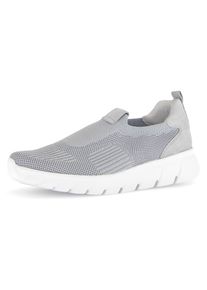 Slip-On Sneaker Gabor, Damen, Gr. 39, grau (hellgrau), Textil, Ziegenveloursleder, unifarben, Schuhe Slip-On Sneaker, Freizeitschuh, Halbschuh, Slipper mit Ziern&auml;hten