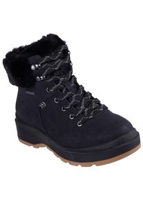 Winterboots Skechers "PARK CITY", Damen, Gr. 41, schwarz, Lederimitat, Schuhe Winterboots, Snowboots, Schn&uuml;rstiefel mit rutschhemmender Laufsohle