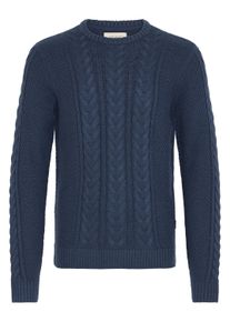Strickfleece-Pullover Blend "Strickpullover BHBASIM", Herren, Gr. XL, blau (marineblaus), Obermaterial: 50% Baumwolle CO. 47% Polyacryl PAN. 3% Nylon NY., Pullover Strickfleece-Pullover