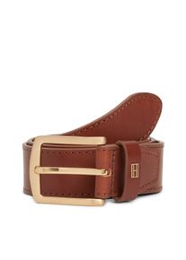 Lederg&uuml;rtel Tommy Hilfiger "DENTON ELEVATED 3.5 cm breit", Damen, Gr. 100, winter cognac, Rindsleder, unifarben, G&uuml;rtel Lederg&uuml;rtel, mit glattem Finish