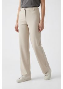 Stoffhose Freequent "FQNANNI-PANTS", Damen, Gr. XXL, N-Gr, moonbeam melange, Web, Obermaterial: 73% Polyester, 24% Viskose, 3% Elasthan, unifarben, bequem lang, Hosen Stoffhose, Sommerhose mit Seiten-und Ges&auml;&szlig;taschen