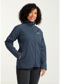 Funktionsjacke Jack Wolfskin "HIKE WITH ME HOODY W", Damen, Gr. XS, blau (midnightsky), Obermaterial: 100% Polyester. Futter: 100% Polyester, Jacken Funktionsjacke