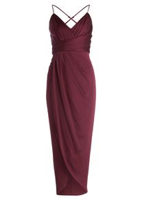 Abendkleid Vera Mont "Abendkleid mit Raffung", Damen, Gr. 44, EURO, rot (deep dahlia), 100% Polyester PES., Kleider Abendkleid
