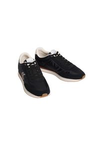 Sneaker Calvin Klein Jeans "RETRO RUNNER ESS MIX MAT", Herren, Gr. 45, schwarz, wei&szlig;, braun, Leder, Textil, kontrastfarbene Details, Schuhe Sneaker, Freizeitschuh, Halbschuh, Schn&uuml;rschuh mit Logo-Emblem