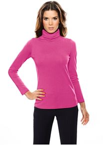 Rollkragenshirt Heine "Rollkragen-Shirt", Damen, Gr. 46, pink, 95% Baumwolle, 5% Elasthan, unifarben, Shirts Rollkragenshirt