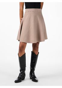 Minirock Y.A.S "YASFONNY HW KNIT SKIRT S. NOOS", Damen, Gr. XL (42), braun (fungi), Strick, Obermaterial: 72% Viskose, 28% Polyester, unifarben, regular fit kurz, R&ouml;cke Minirock
