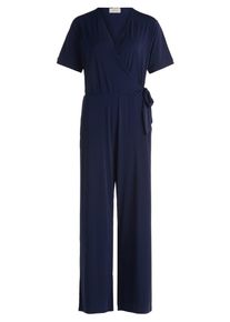 Jumpsuit Cartoon "Jumpsuit mit Bindeg&uuml;rtel", Damen, Gr. 46, EURO, blau (dunkelblau), Obermaterial: 95% Polyester PES. 5% Elasthan EL., Overalls Jumpsuit