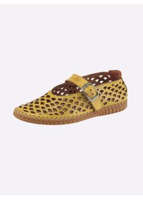 Slipper Gemini, Damen, Gr. 38, gelb, Glattleder, Schuhe Slipper