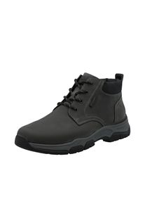 Schn&uuml;rboots Rieker, Herren, Gr. 40, schwarz (dunkelgrau, schwarz), Nubukleder, Schuhe Schn&uuml;rboots, Stiefelette, Casual Boots mit Schaftrandpolsterung, TEX-Membran