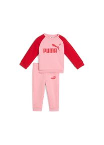 Trainingsanzug Puma "MINICATS ESS RAGLAN CREW SET FL INF", Jungen, Gr. 62, pinkscape, Fleece, Obermaterial: 68% Baumwolle, 32% Polyester, unifarben, regular fit, Sportanz&uuml;ge Trainingsanzug, mit Kapuze, mit innenliegendem Kordelzug an der Hose