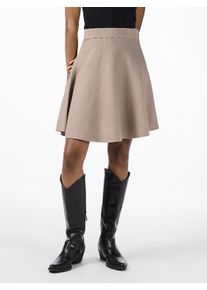 Minirock Y.A.S "YASFONNY HW KNIT SKIRT S. NOOS", Damen, Gr. M (38), braun (fungi), Strick, Obermaterial: 72% Viskose, 28% Polyester, unifarben, regular fit kurz, R&ouml;cke Minirock