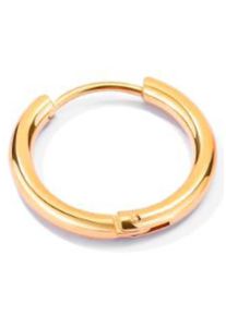 Single-Creole Firetti "Schmuck Geschenk Ohrschmuck einzeln Classic" Gr. 10, gold (gelbgoldfarben), Ohrringe, Damen, 10, Edelstahl, Single-Creole