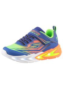 Sneaker Skechers "FLEX-GLOW ULTRA", Jungen, Gr. 29, bunt (blau, multi), Lederimitat, Textil, Mesh, kontrastfarbene Details, Schuhe Sneaker, Klettschuh zum Schl&uuml;pfen, Gr&ouml;&szlig;enschablone zum Download