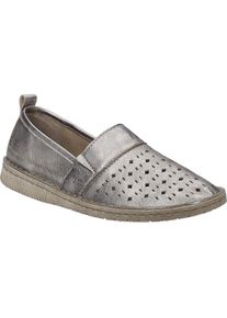 Slipper Josef Seibel "Sofie 27, platin", Damen, Gr. 39, grau (platin), Obermaterial: 100% Rindsleder Leather cow., Schuhe Slipper