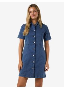 Jeanskleid Noisy may "NMNISA S/S SLIM DENIM DRESS VI534MB NOOS", Damen, Gr. L, N-Gr, blau (medium blau denim), Denim/Jeans, Obermaterial: 69% Baumwolle, 29% Polyester, 2% Elasthan, unifarben, Kleider Jeanskleid