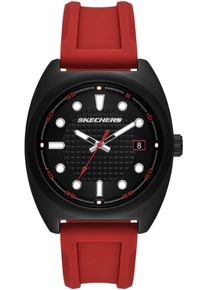 Quarzuhr Skechers "HANOVER", rot, Armbanduhren, Herren, Quarzuhr, Armbanduhr, Herrenuhr, Silikonarmband, analog, Tag