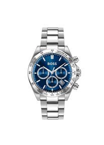 Chronograph BOSS "HERO 2.0", silberfarben, Armbanduhren, Herren, Chronograph, Quarzuhr, Armbanduhr, Herrenuhr, Edelstahlarmband, analog, Tag