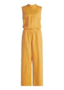 Jumpsuit Cartoon "Jumpsuit mit hohem Kragen", Damen, Gr. 38, EURO, gold (bright gold), Obermaterial: 55% Leinen LI. 45% Viskose CV., Overalls Jumpsuit