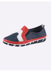 Slipper Gemini, Damen, Gr. 42, jeansblau, Glattleder, Schuhe Slipper
