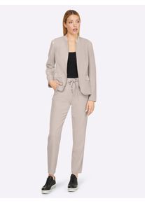 Hosenanzug Heine, Damen, Gr. 46, Normalgr&ouml;&szlig;en, grau (hellgrau), 75% Polyester, 20% Viskose, 5% Elasthan, Anz&uuml;ge Hosenanzug