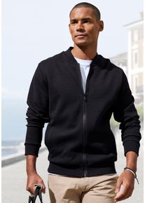 Sweatjacke John Devin "aus Struktur-Qualit&auml;t", Herren, Gr. XL (56/58), schwarz, Obermaterial: 83% Baumwolle, 16% Polyester, 1% Elasthan, unifarben, regular fit, Rundhals, Rippb&uuml;ndchen, Sweatjacken Sweatjacke, aus Struktur-Qualit&auml;t, Topseller