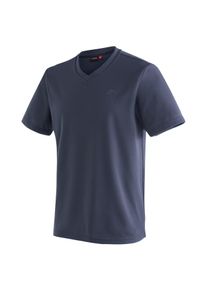 T-Shirt Maier Sports "Wali", Herren, Gr. XL, blau (dunkelblau), 100% Polyester, Rundhals, Shirts T-Shirt, Herren Kurzarmshirt, leichtes Sommer Funktionsshirt, V-Ausschnitt